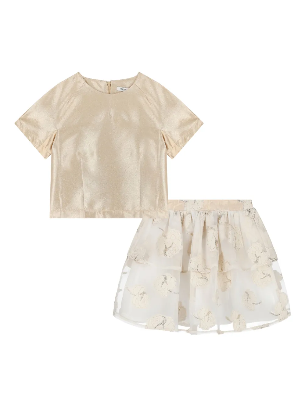 MAMA LUMA KIDS roses skirt set - Toni neutri