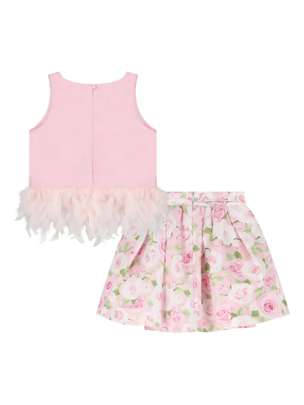 MAMA LUMA KIDS Rok set met veren rozen