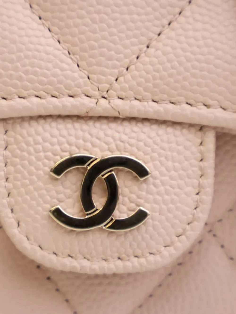 CHANEL Pre-owned 2021 Cc Quilted Caviar Flap Card Holder On Chain Crossbody Bag In Brown