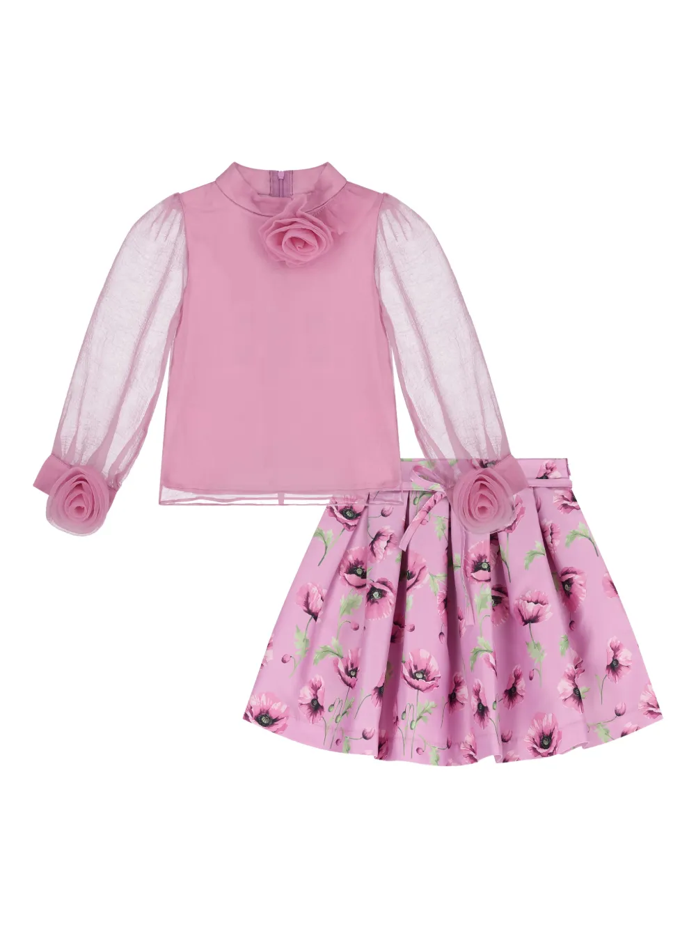 MAMA LUMA KIDS floral skirt set - Rosa
