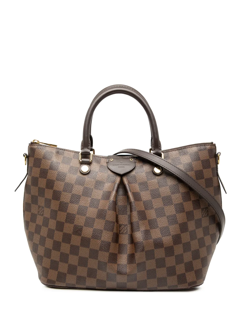 Pre-owned Louis Vuitton 2019 Damier Ebene Siena Mm Satchel In Brown
