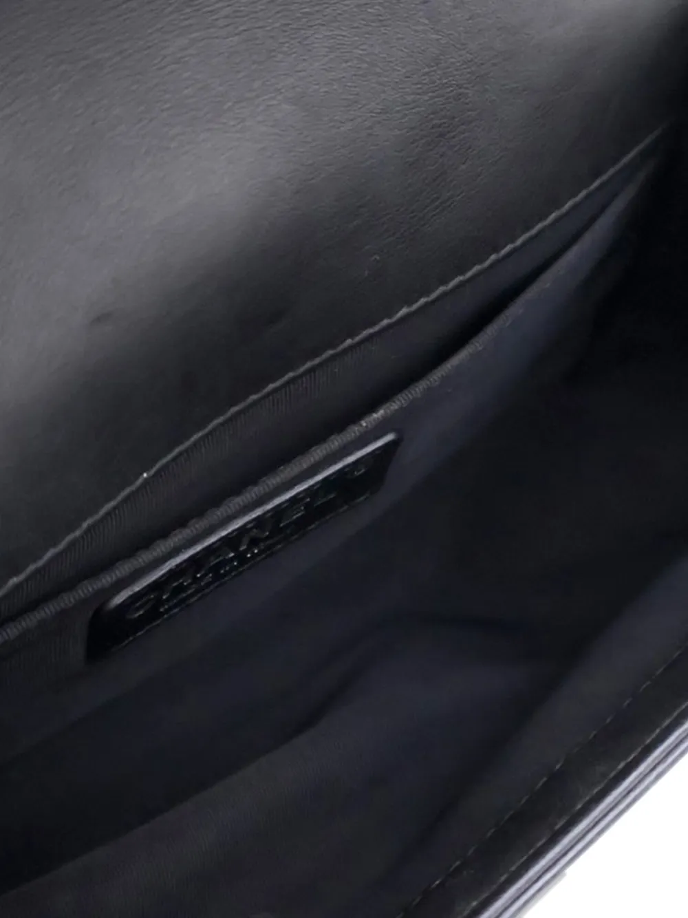 CHANEL Pre-owned 2014-2015 Small Quilted Patent Boy Flap Crossbody Bag In Black