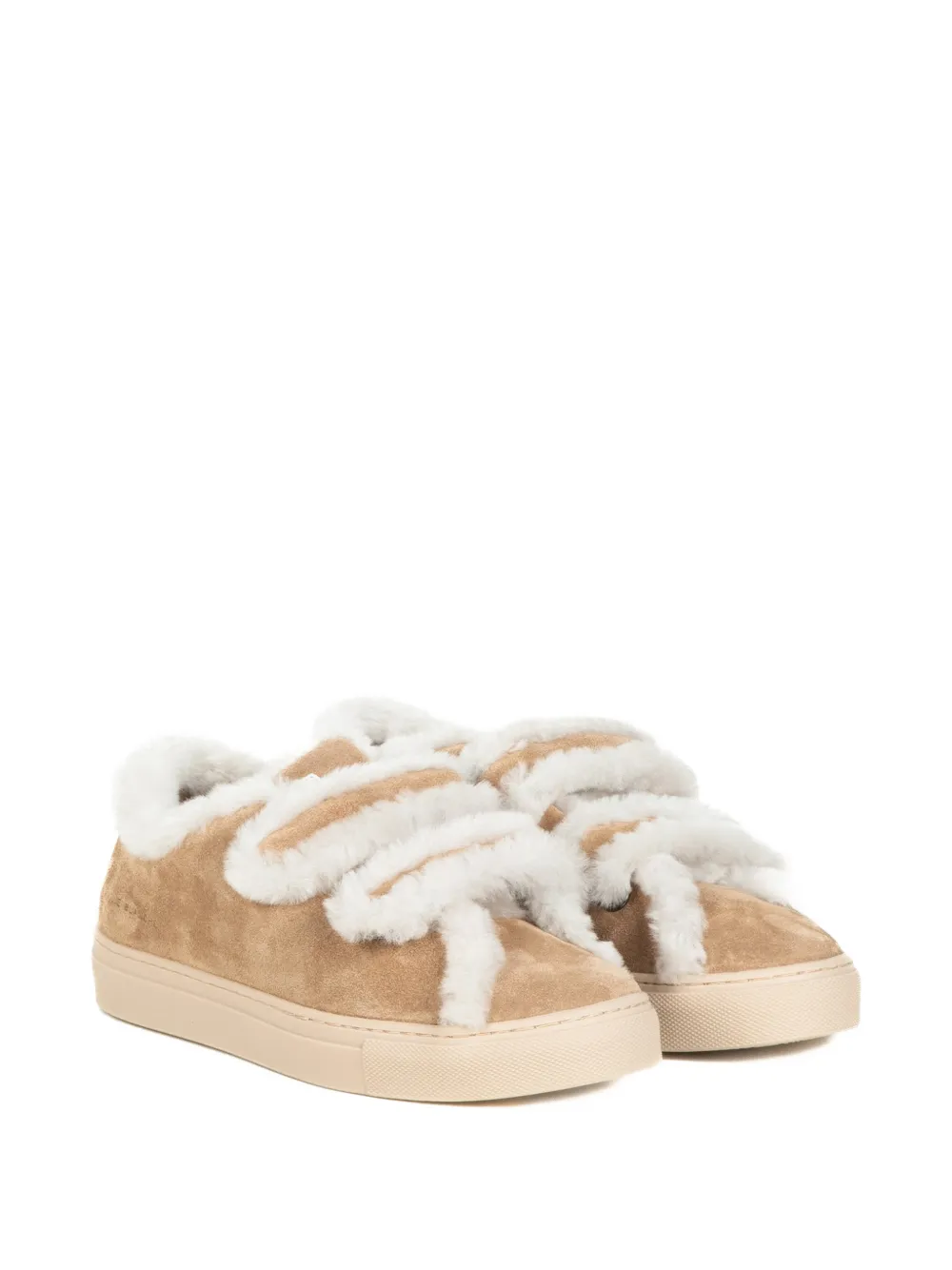 Voile Blanche Sneakers met afwerking van bont - Bruin