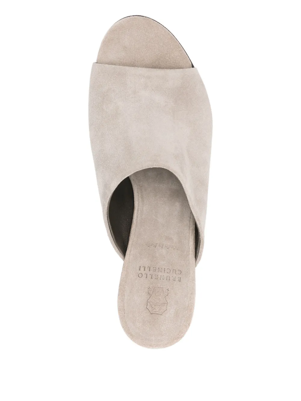 Brunello Cucinelli Sandalen met open neus en hak Grijs