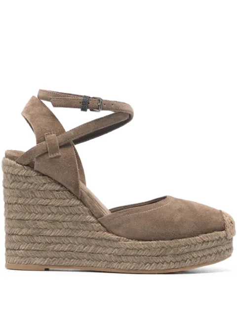 Brunello Cucinelli ankle-strap heeled espadrilles