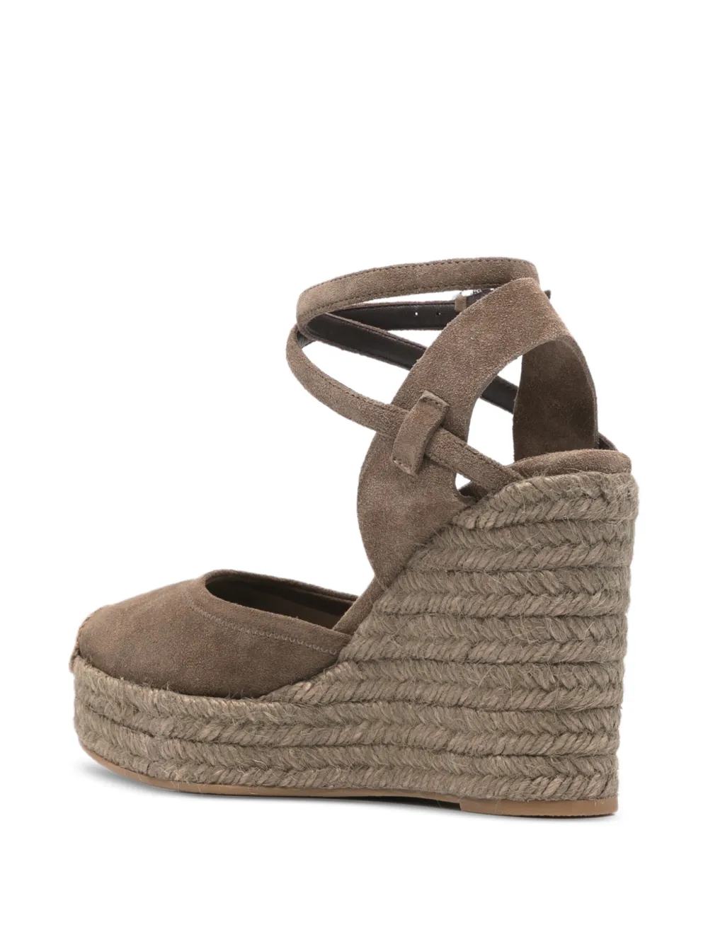 Brunello Cucinelli Espadrilles met enkelbandje en hak Bruin