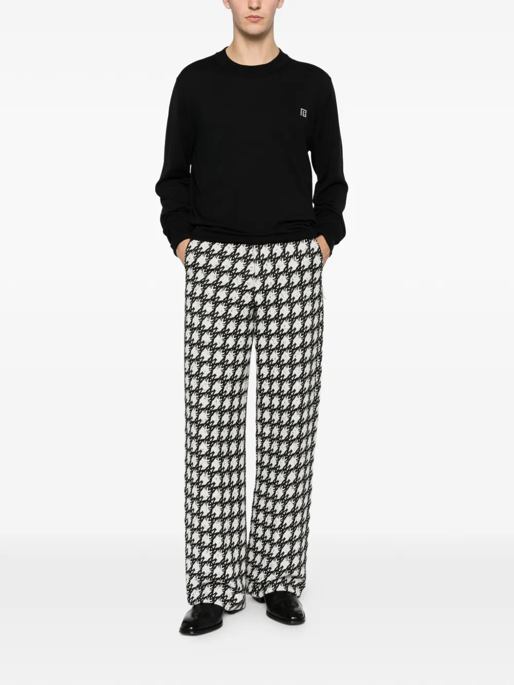 Balmain logo-detail long-sleeve T-shirt - Zwart