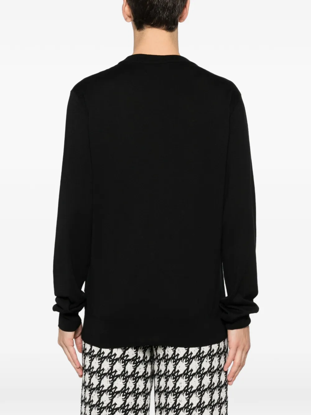 Balmain T-shirt met logodetail en lange mouwen Zwart