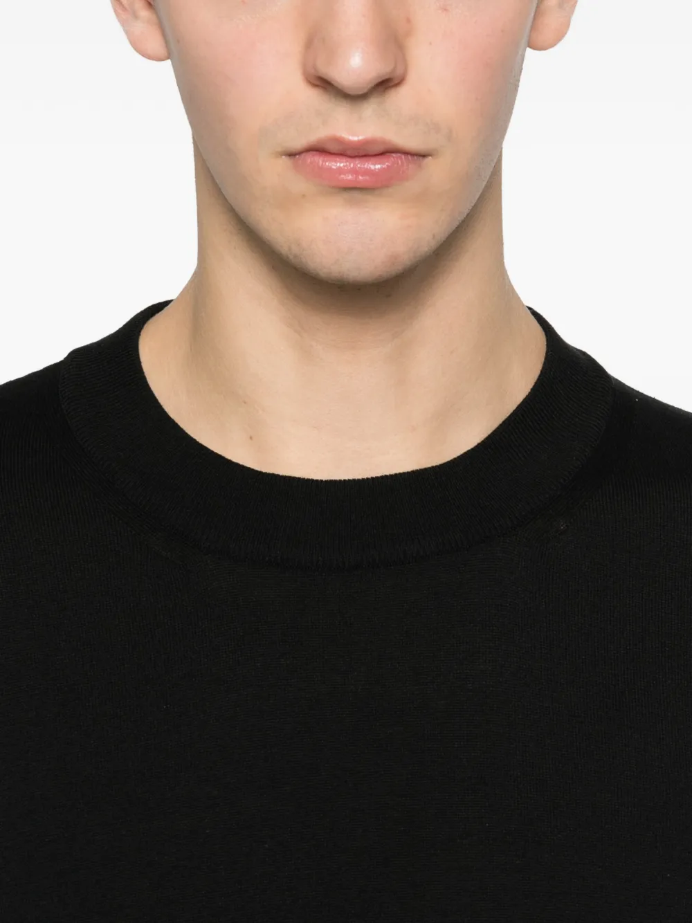 Balmain T-shirt met logodetail en lange mouwen Zwart