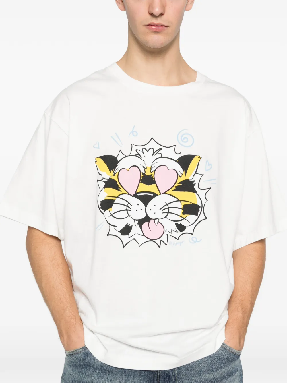 Kenzo T-shirt met tijgerprint Wit