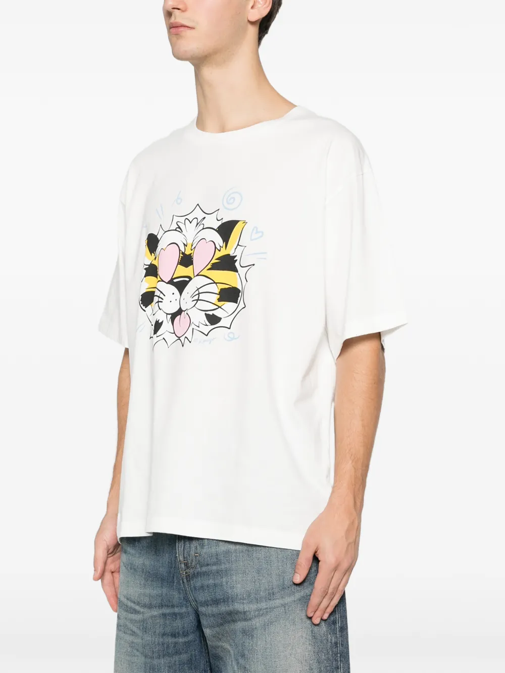 Kenzo T-shirt met tijgerprint Wit
