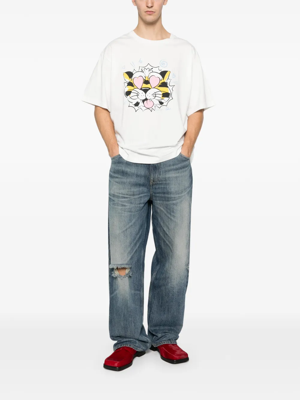 Kenzo tiger-print T-shirt - Wit