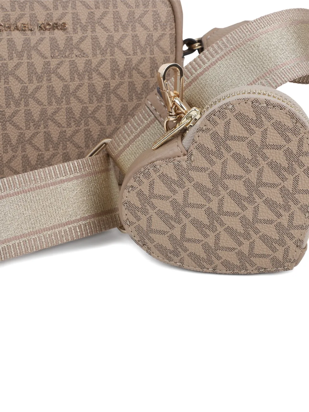 Michael Kors Kids Schoudertas met monogram-print Beige