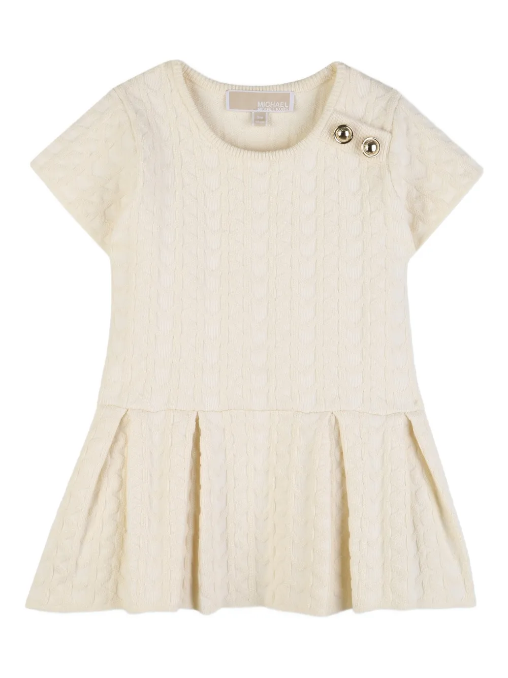 Michael Kors Kids Abito in maglia intrecciata con bottoni - Toni neutri
