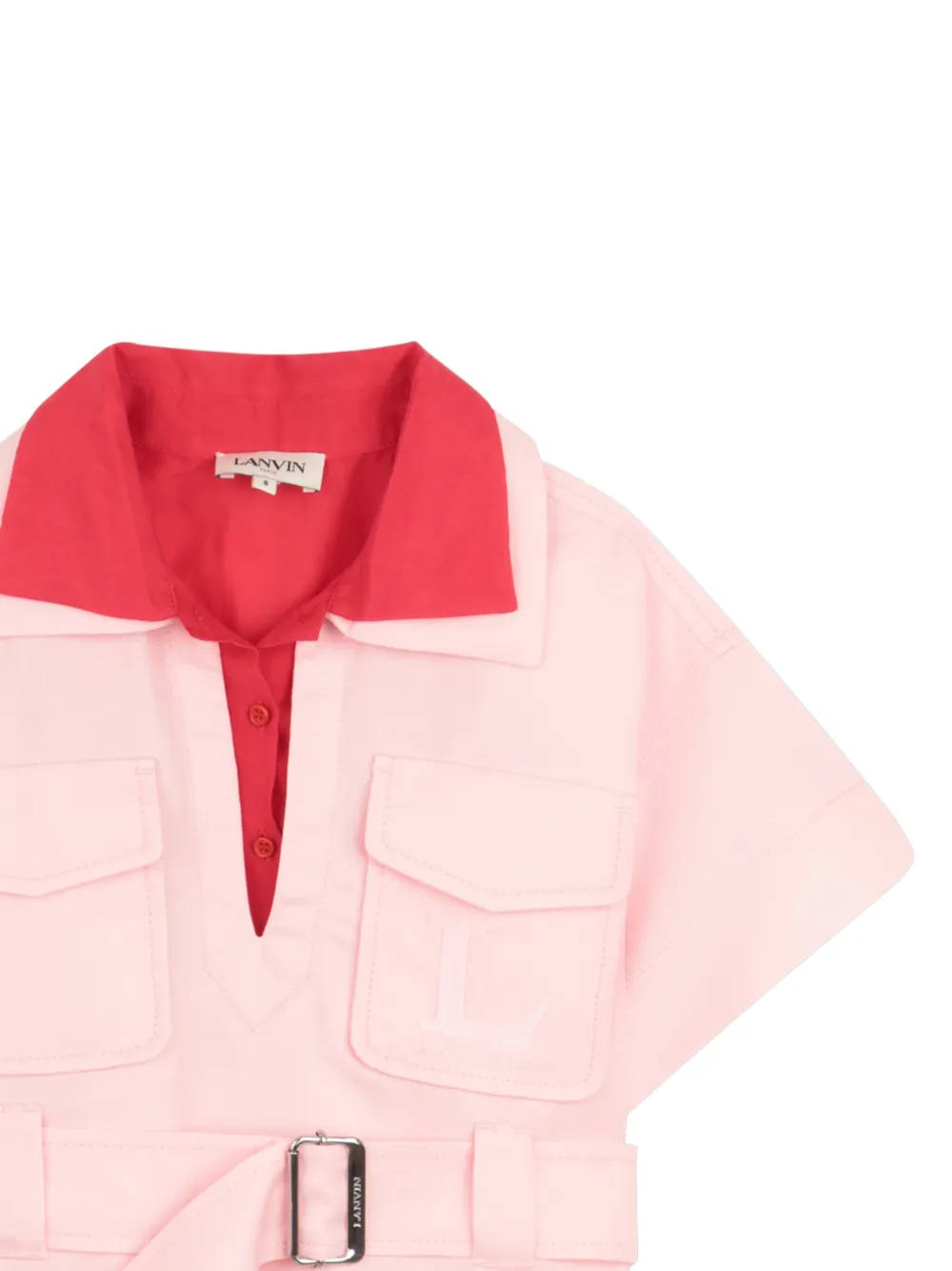 Lanvin Enfant Jurk met zak met ceintuur Roze