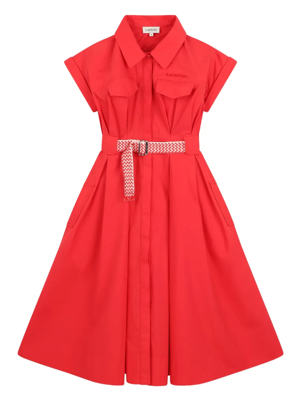 Lanvin Enfant Chemisier con cintura - Rosso