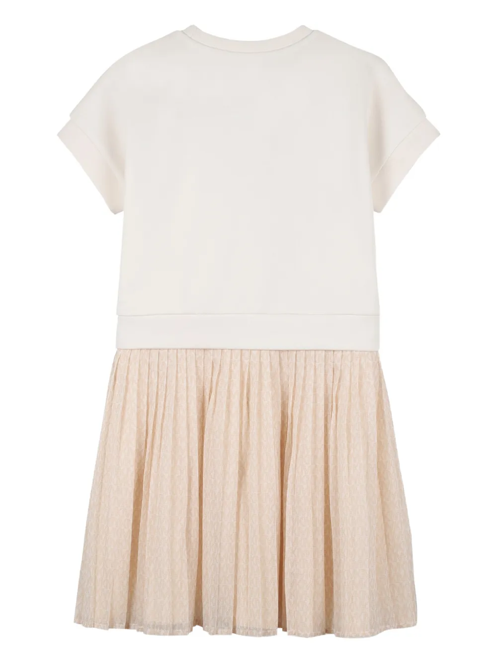 Michael Kors Kids Geplooide jurk met korte mouwen Beige