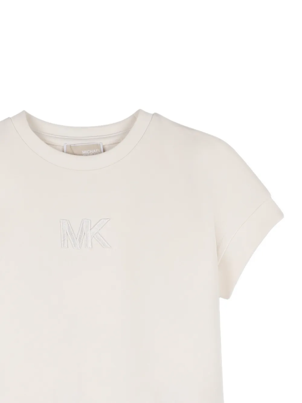 Michael Kors Kids Geplooide jurk met korte mouwen Beige
