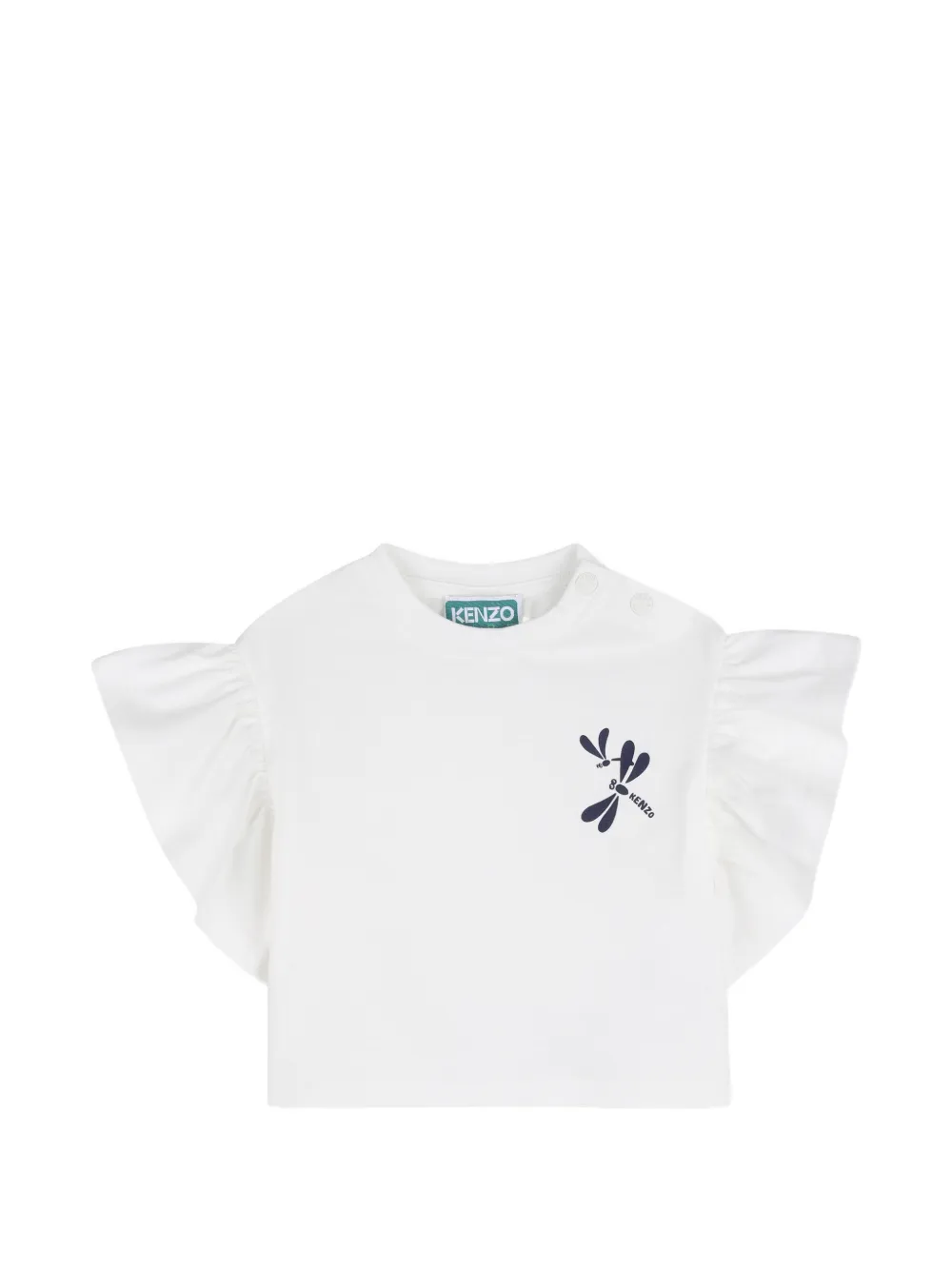 Kenzo Kids Shorts set met libelle print en ruches Wit