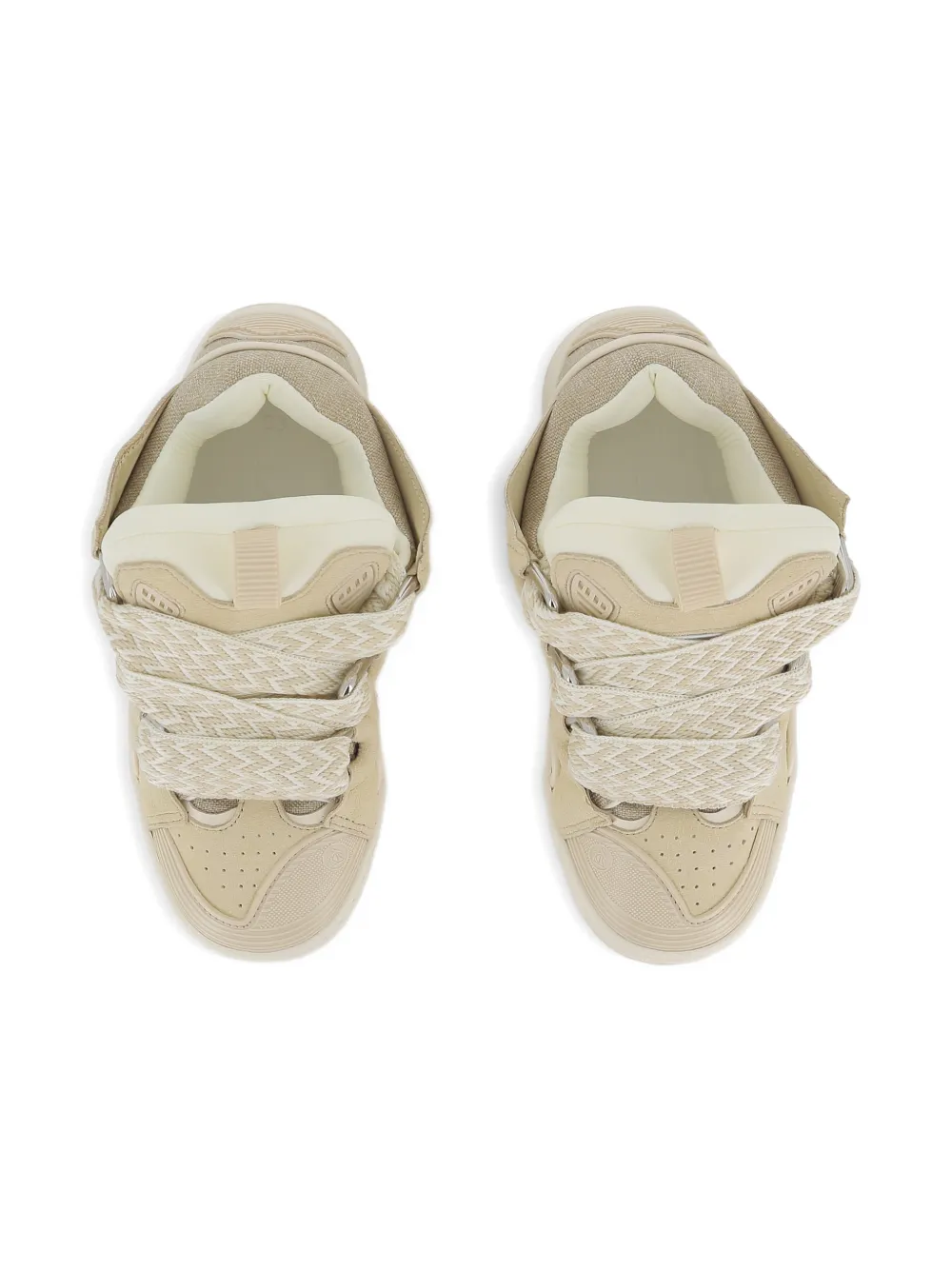 Lanvin Enfant Sneakers met veters en patroon Beige
