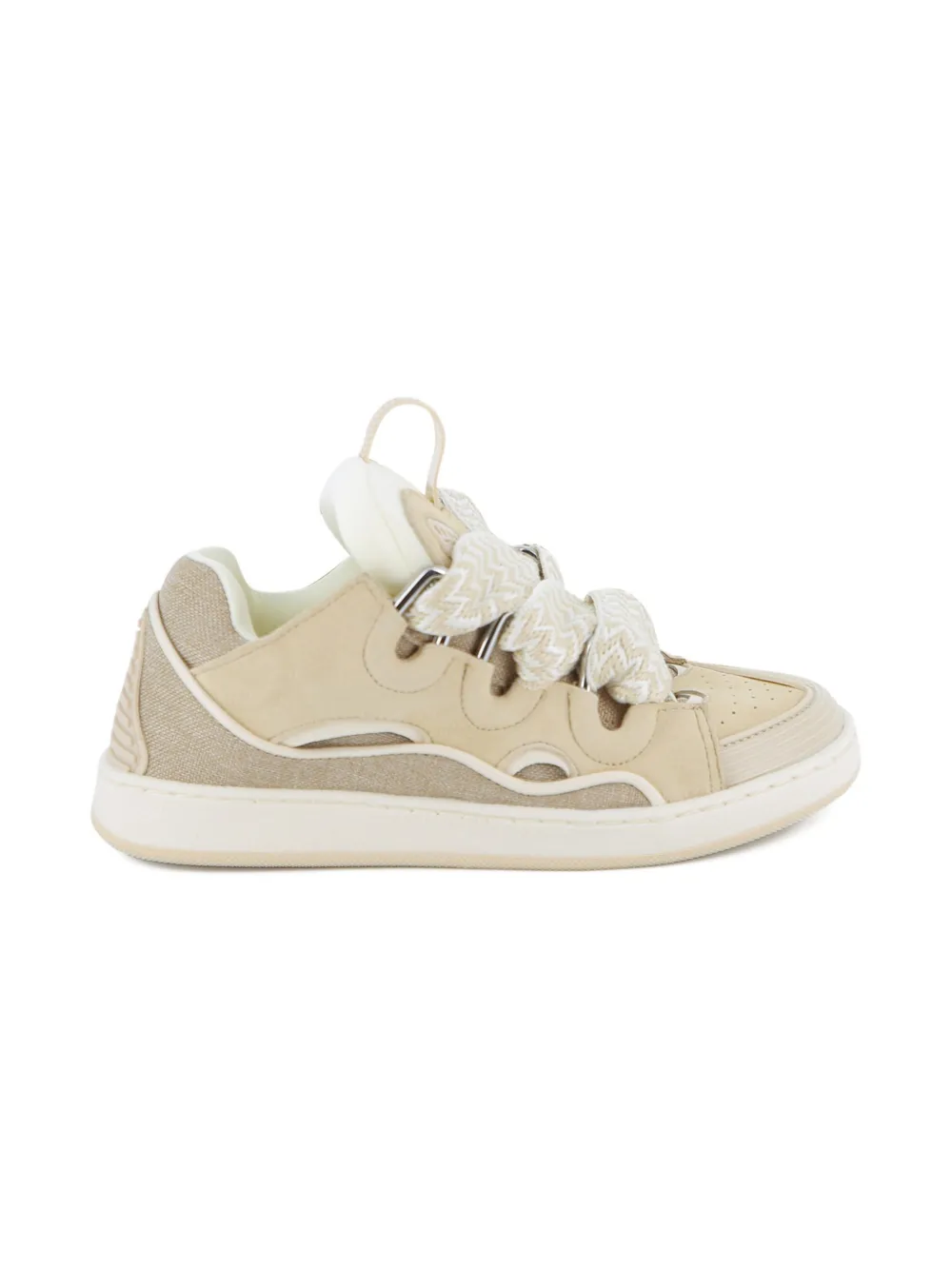 Lanvin Enfant Sneakers met veters en patroon Beige