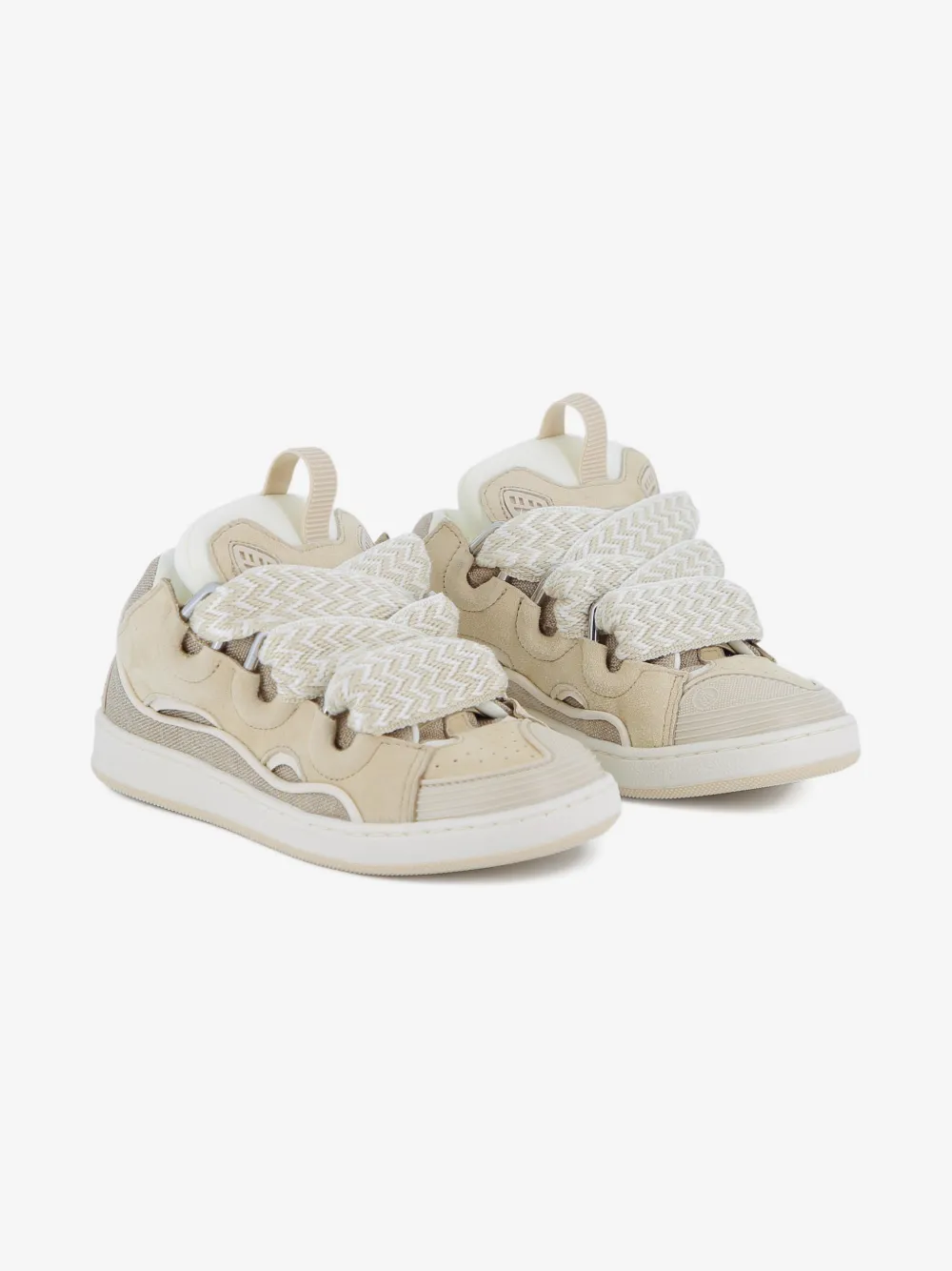 Women's Look 260817-140458 — Lanvin Enfant patterned-laces Sneakers | Neutrals | FARFETCH UK