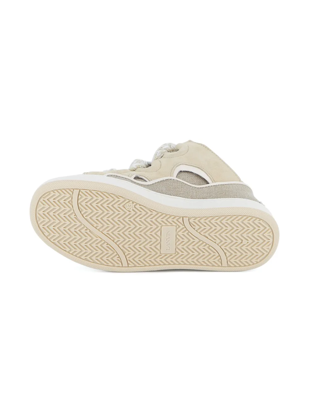 Lanvin Enfant Sneakers met veters en patroon Beige