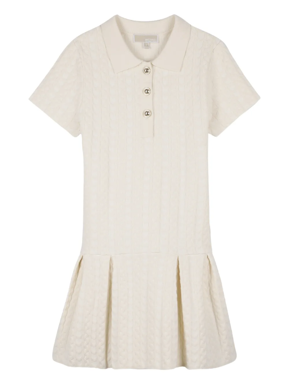Michael Kors Kids Abito in maglia a trecce con pieghe - Toni neutri