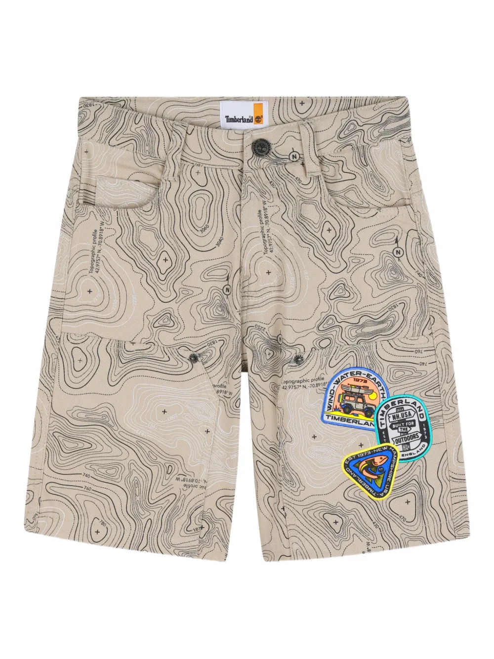 Timberland Kids Shorts con design patchwork - Toni neutri
