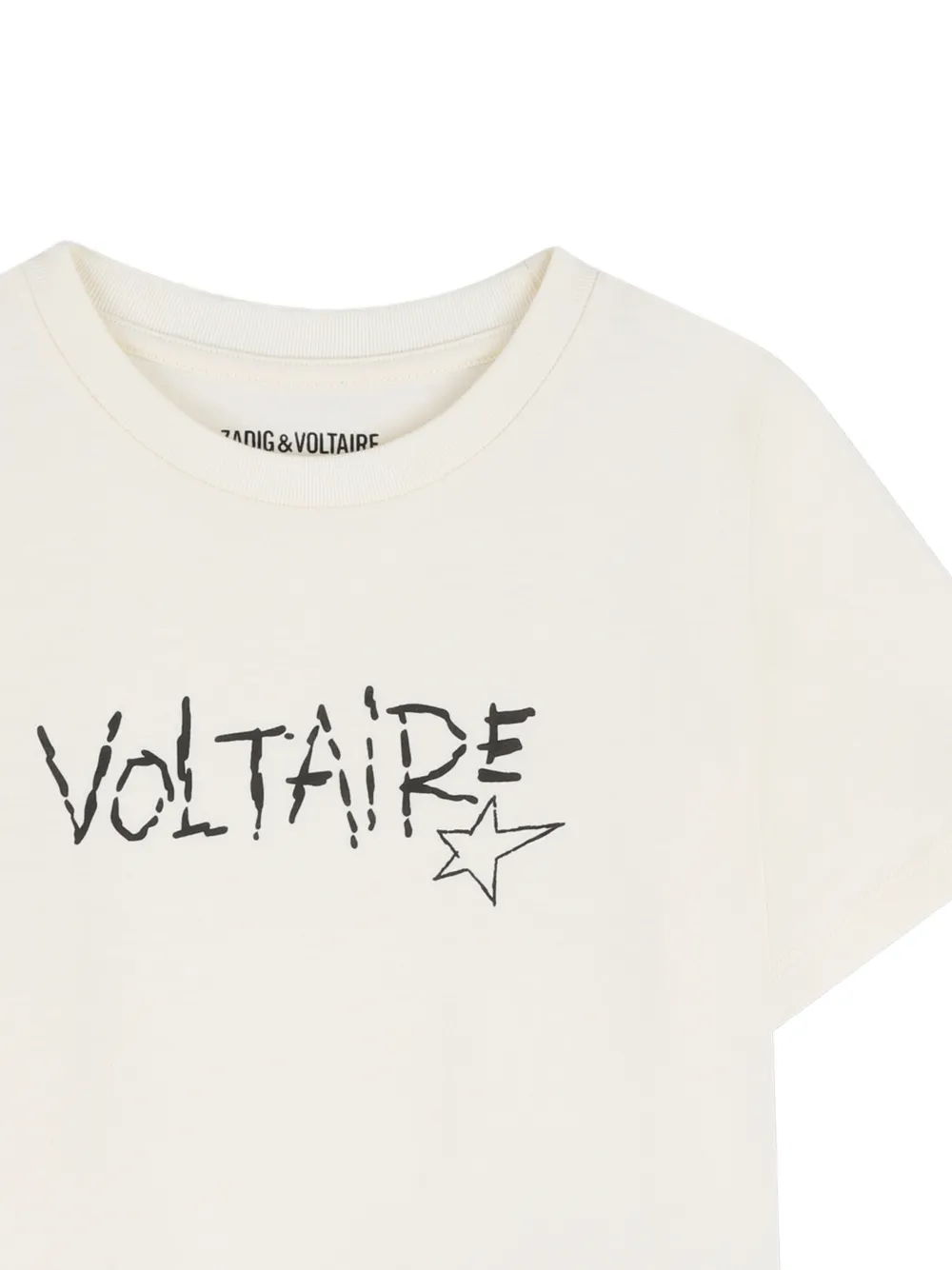 Zadig & Voltaire Kids T-shirt met korte mouwen en grafische print Beige