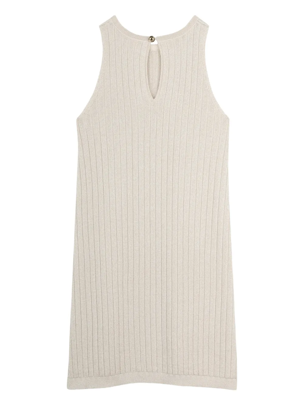 Michael Kors Kids Mouwloze geribbelde jurk Beige