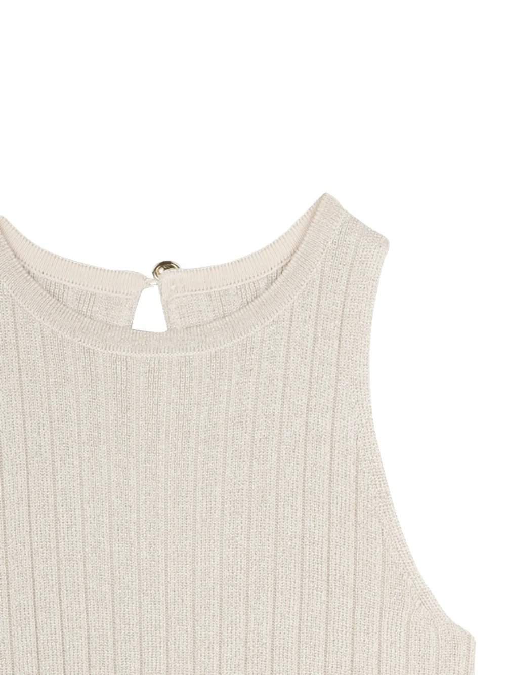 Michael Kors Kids Mouwloze geribbelde jurk Beige