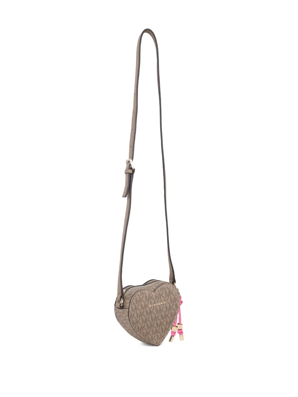 Michael Kors Kids Hartvormige schoudertas met monogram-print Beige
