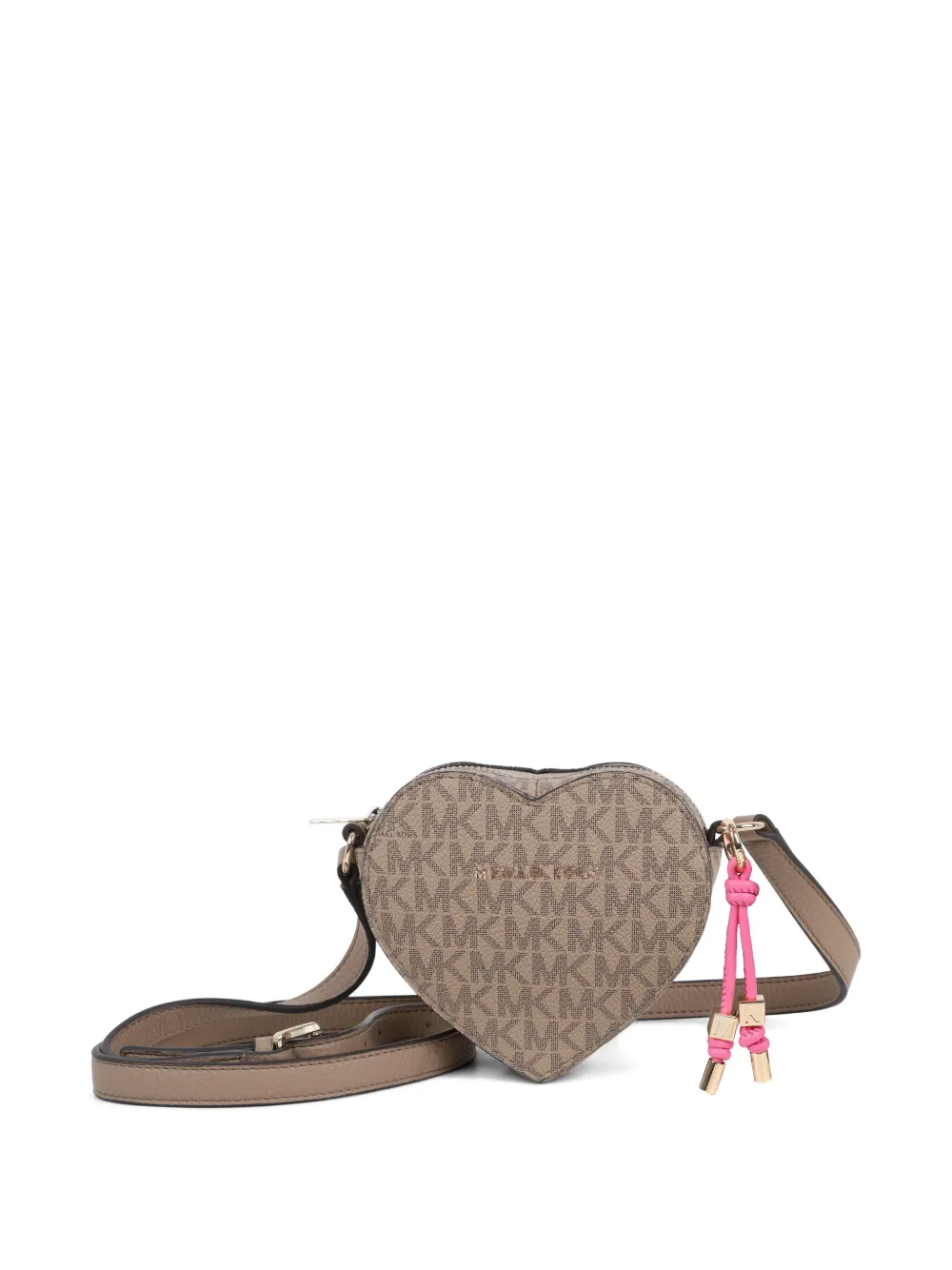 Michael Kors Kids Borsa a spalla a forma di cuore con monogramma - Toni neutri