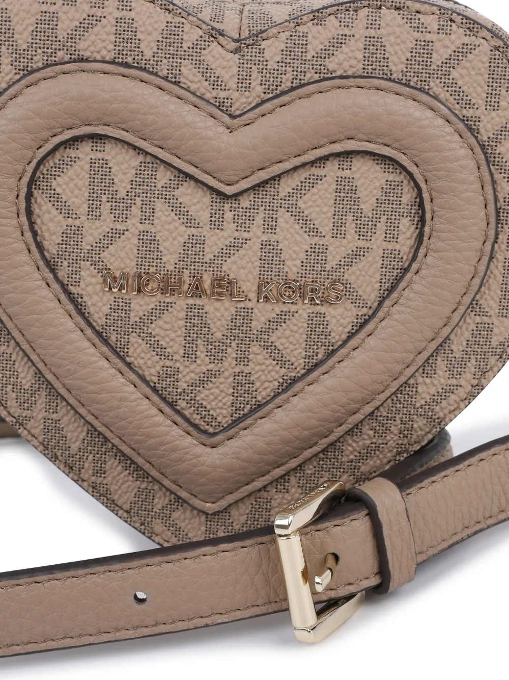 Michael Kors Kids Hartvormige schoudertas met monogram-print Beige