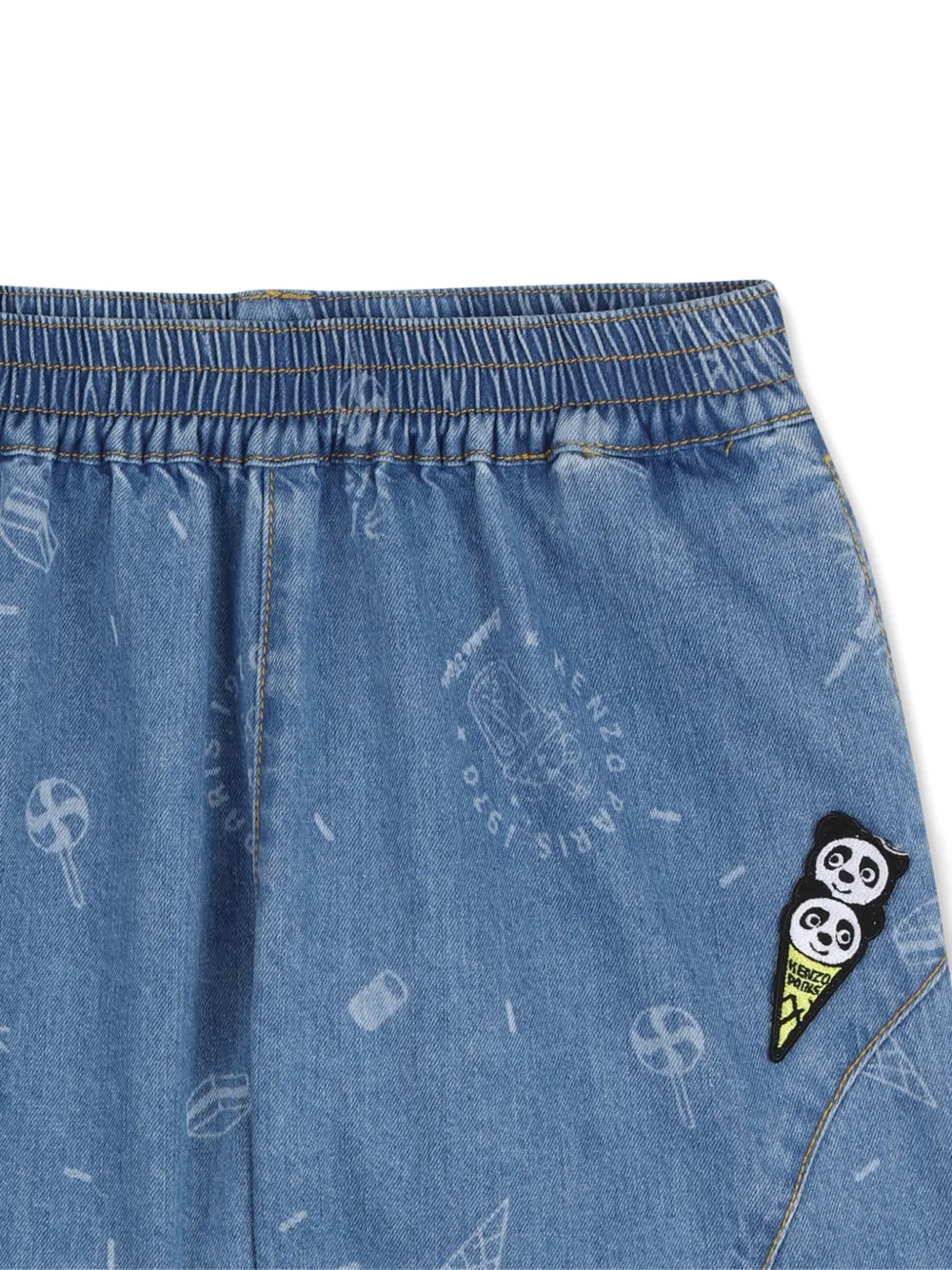 Kenzo Kids Spijkershorts met print Blauw