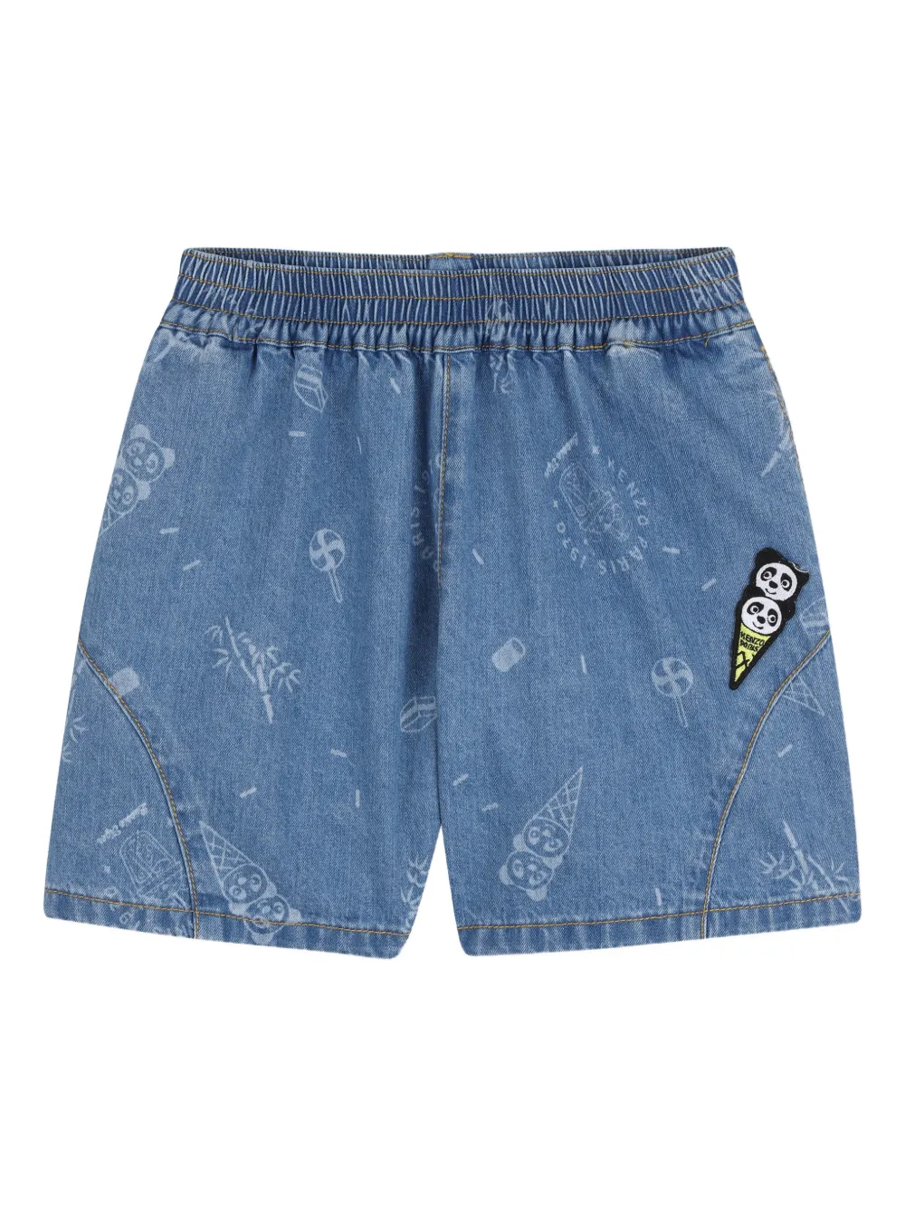 Kenzo Kids Shorts denim con stampa - Blu