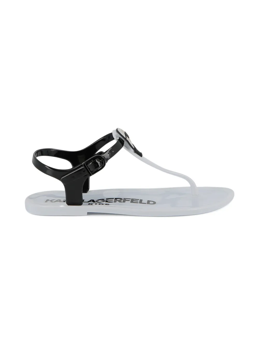 Karl Lagerfeld Kids Sandalen met T-bandje en logo Wit