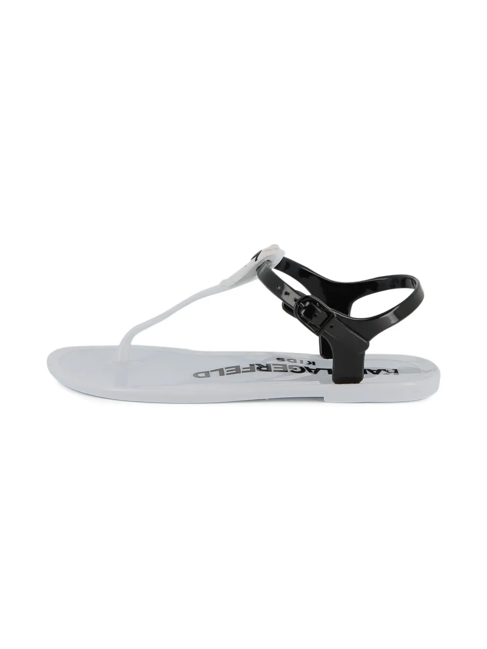 Karl Lagerfeld Kids Sandalen met T-bandje en logo Wit