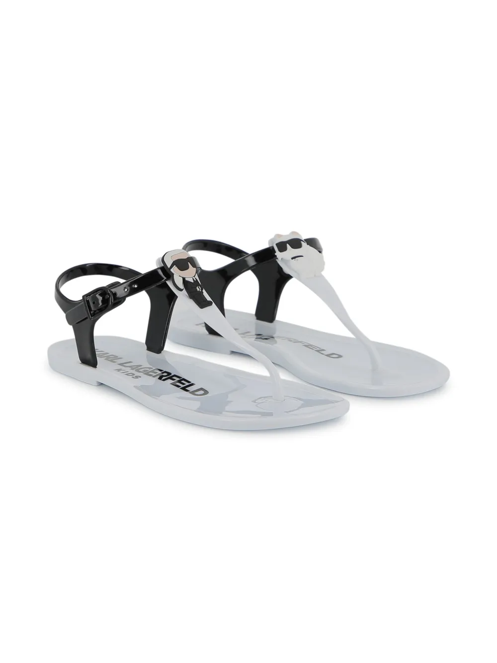 Karl Lagerfeld Kids Sandalen met T-bandje en logo Wit