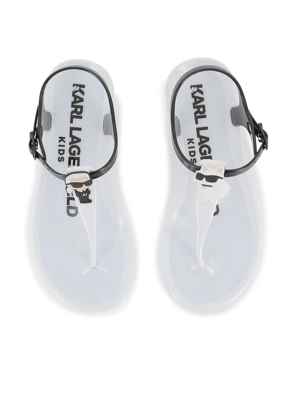 Karl Lagerfeld Kids Sandalen met T-bandje en logo Wit