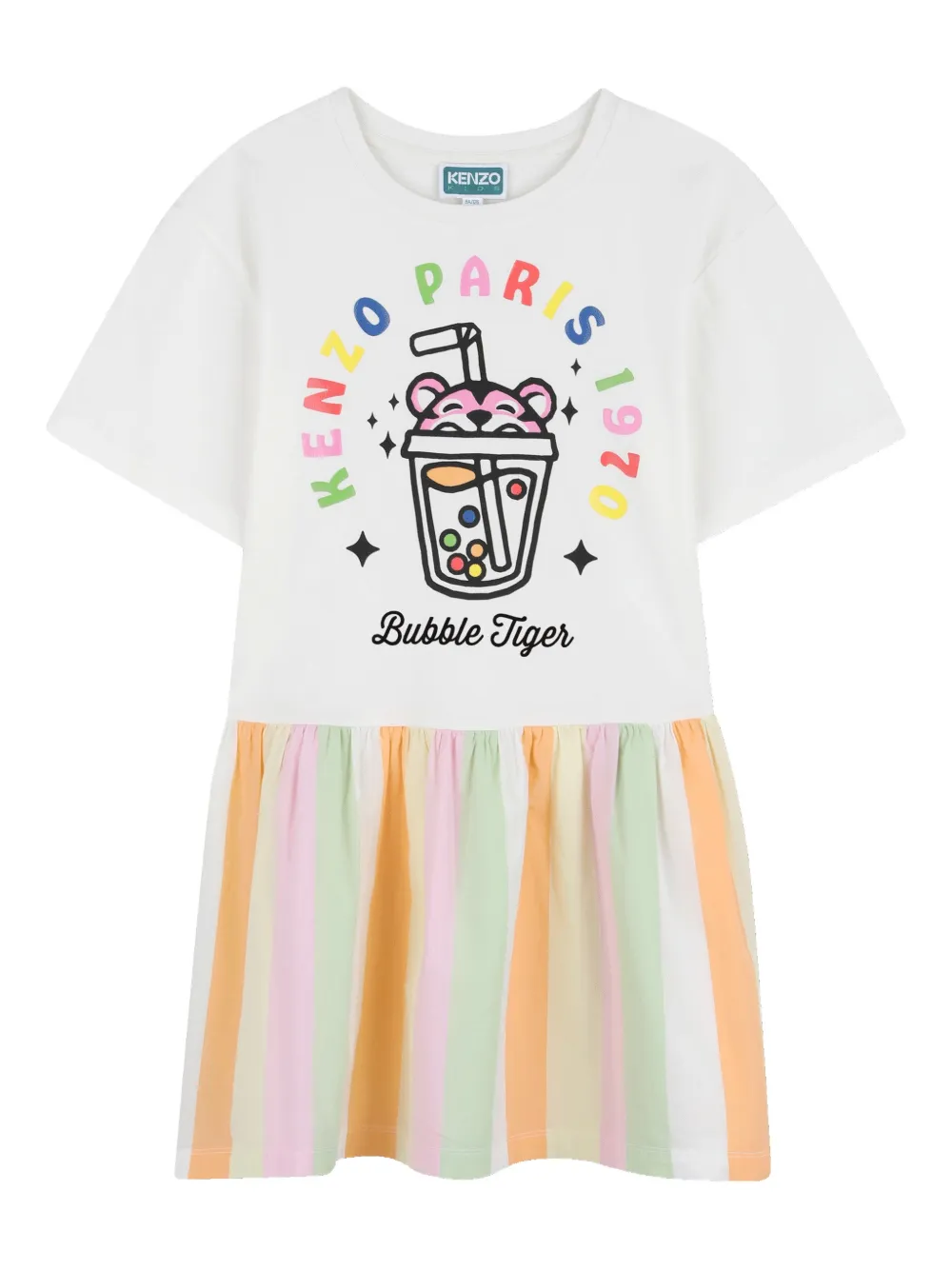 Kenzo Kids Chemisier a righe a maniche corte - Bianco