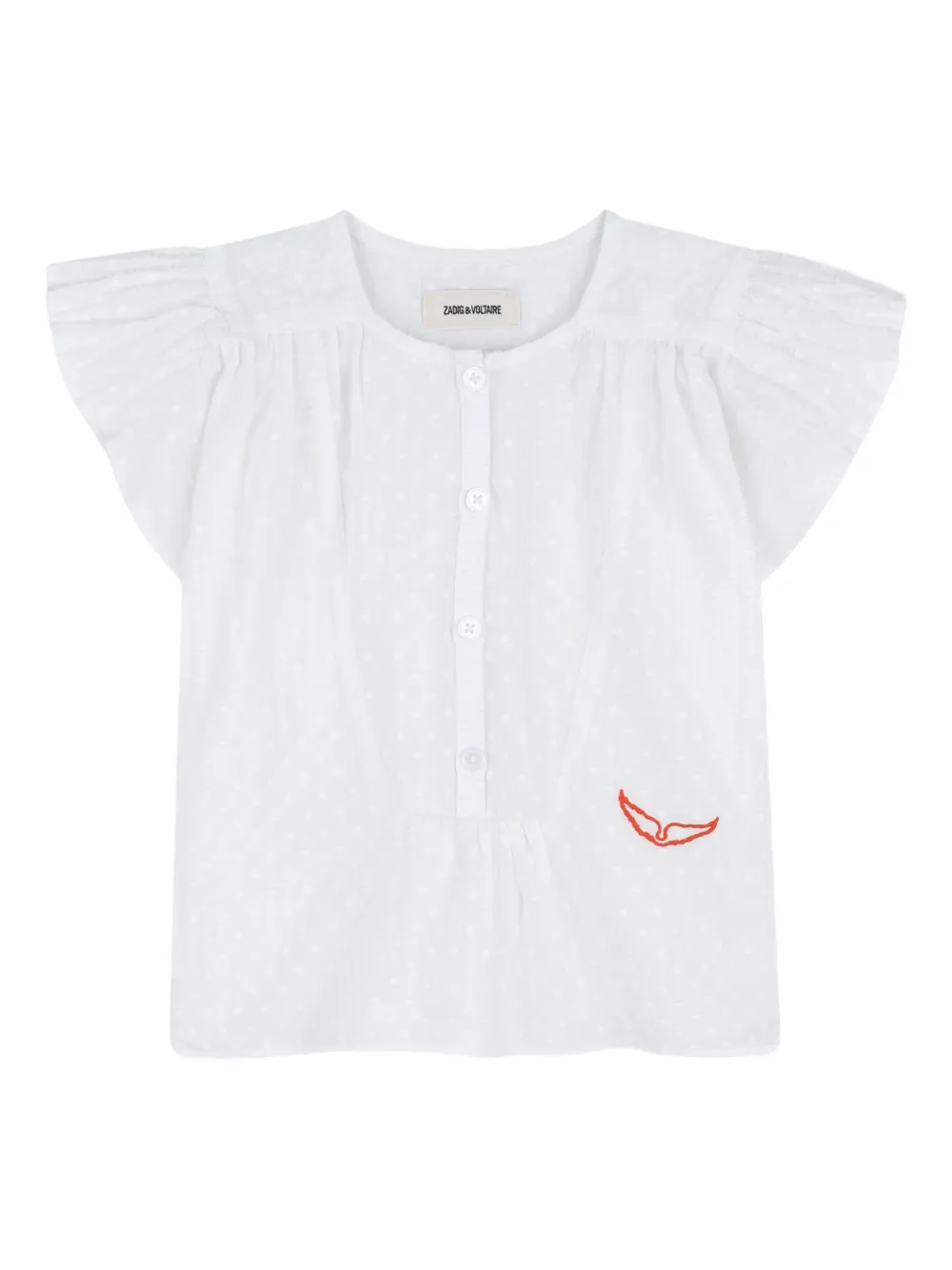 Zadig & Voltaire Kids Blusa con ruches - Bianco