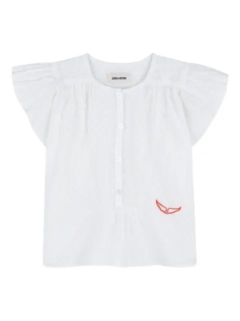 Zadig & Voltaire Kids button-detail ruffled blouse