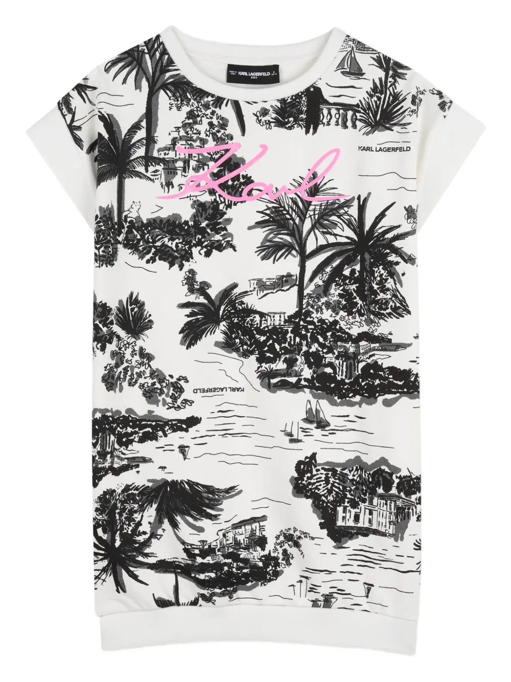 Karl Lagerfeld Kids Abito con stampa - Bianco
