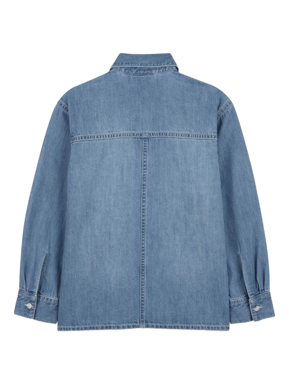 Timberland Kids Shirt van spijkerstof met logo Blauw