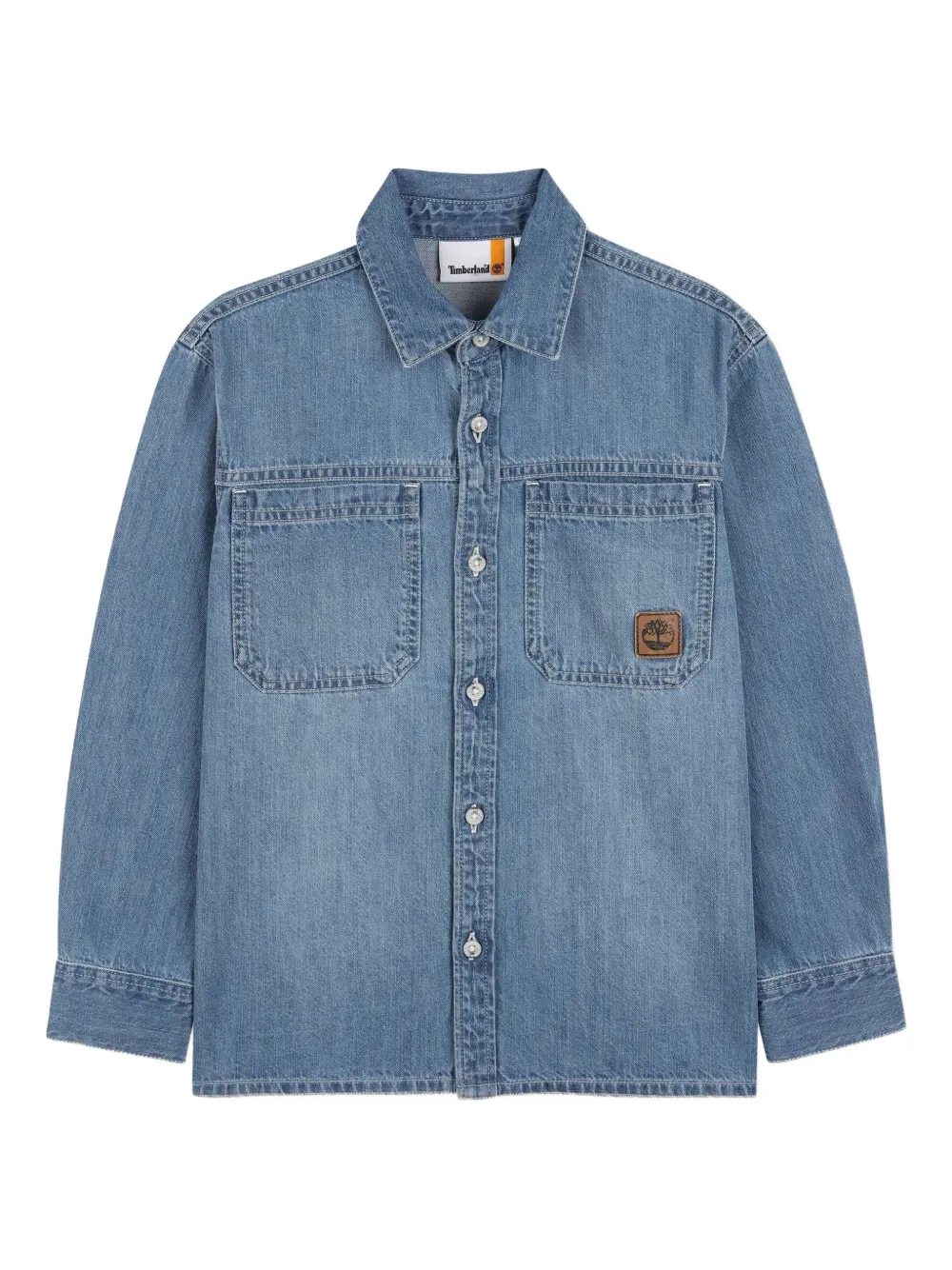 Timberland Kids Camicia denim con logo - Blu