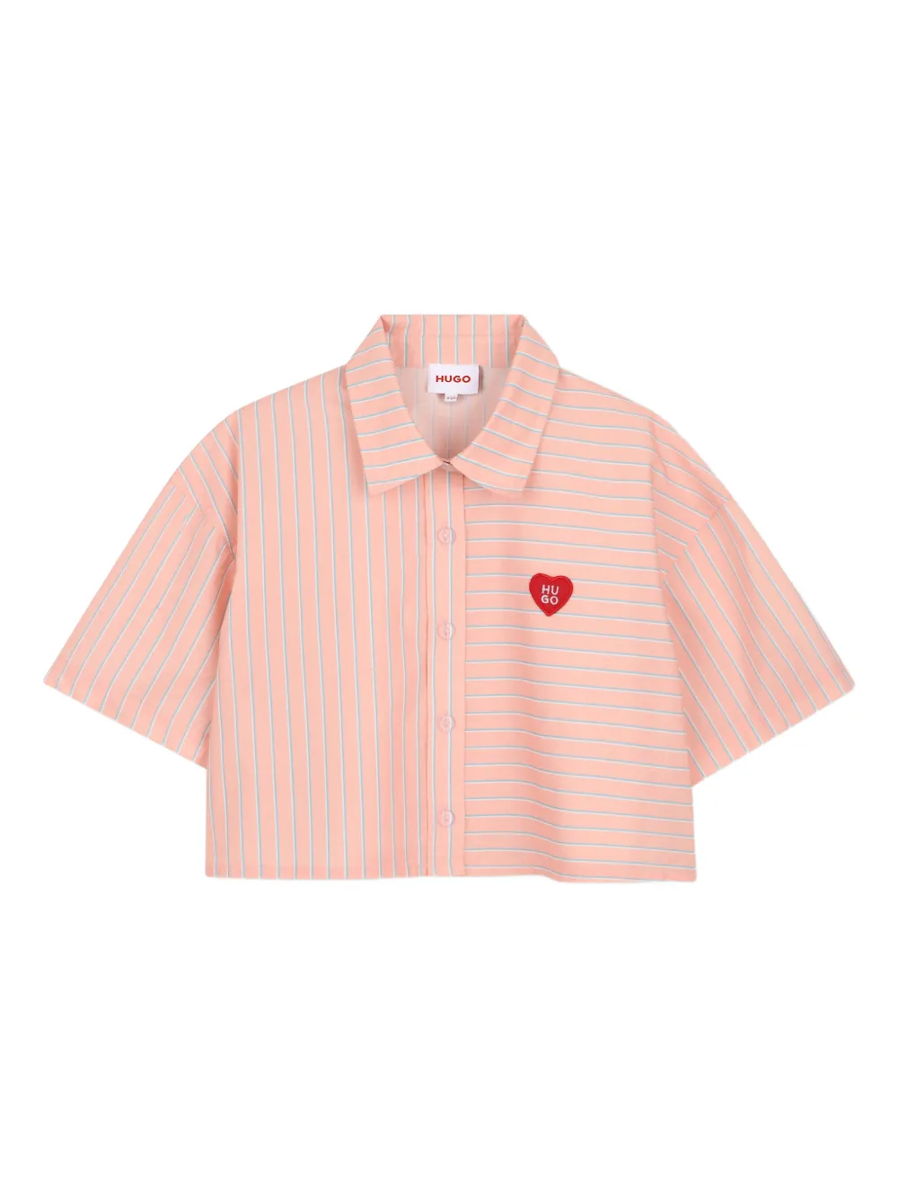 HUGO KIDS Camicia a righe a maniche corte - Arancione