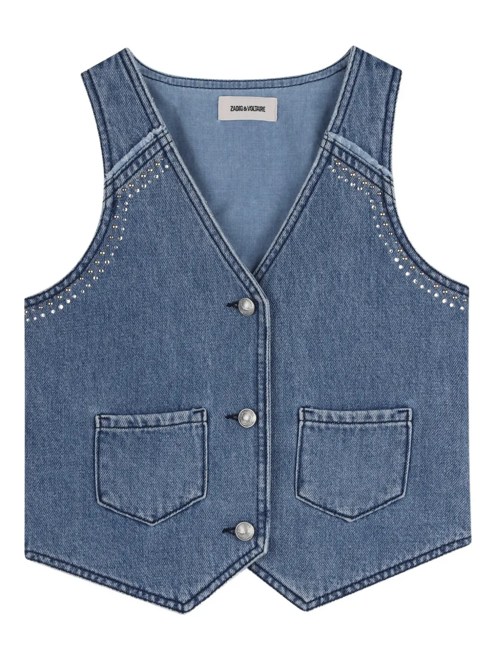 Zadig & Voltaire Kids Gilet con borchie - Blu