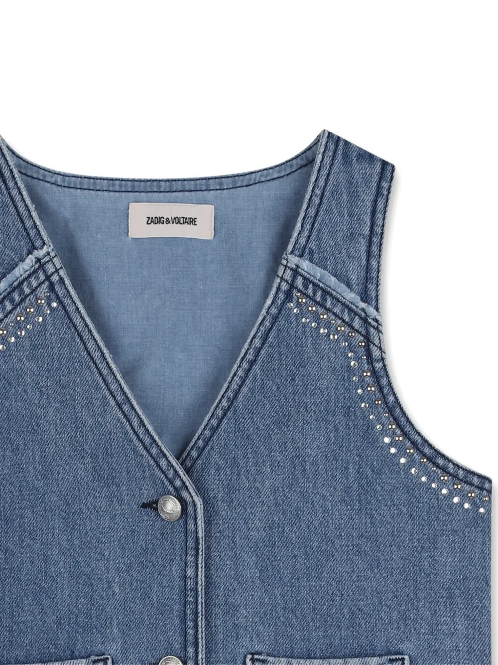 Zadig & Voltaire Kids Top met studs Blauw